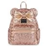 Disney Minnie Mouse Sequin Loungefly Mini Backpack – Rose Gold