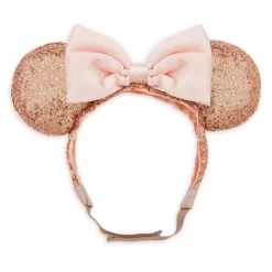 Disney Minnie Mouse Sequin Ear Headband With Strap For Adults β Rose Gold & Pink