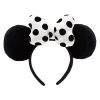 Disney Minnie Mouse Ear Headband With Satin Bow For Adults – Black And White