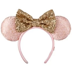 Minnie Mouse Disney Princess Ear Headband With Sequined Bow For Adults