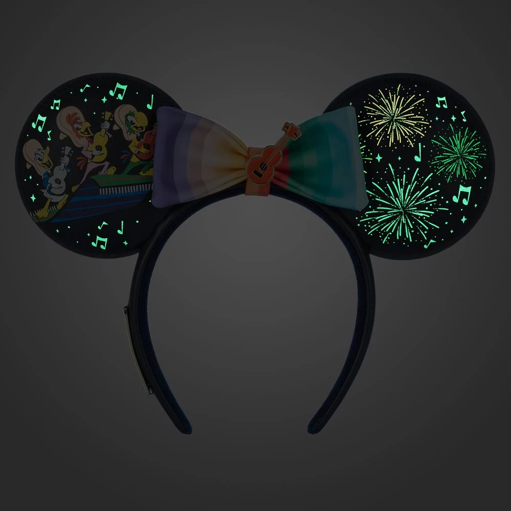 Disney The Three Caballeros Glow-in-the-Dark Loungefly Ear Headband With Removable Bow For Adults – EPCOT - Image 2