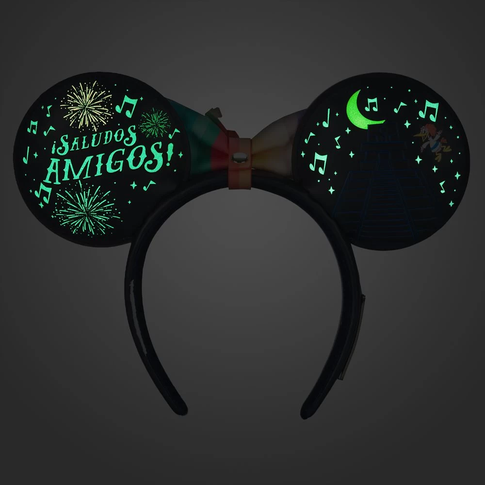 Disney The Three Caballeros Glow-in-the-Dark Loungefly Ear Headband With Removable Bow For Adults – EPCOT - Image 4