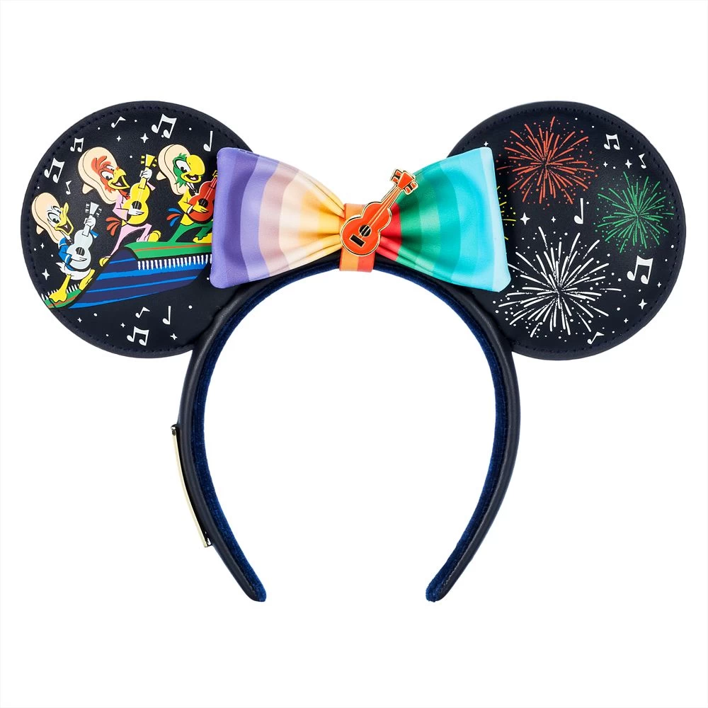 Disney The Three Caballeros Glow-in-the-Dark Loungefly Ear Headband With Removable Bow For Adults – EPCOT