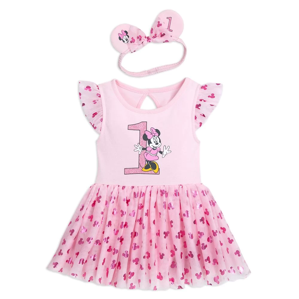 Disney Minnie Mouse 1st Birthday Dress Set For Baby