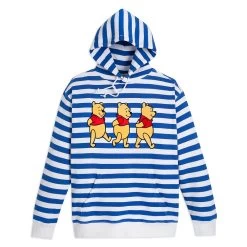 Disney Winnie The Pooh Striped Pullover Hoodie For Adults