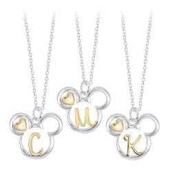 Disney Mickey Mouse Icon With Initial Necklace