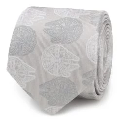 Disney Millennium Falcon Gray Silk Tie For Adults β Star Wars