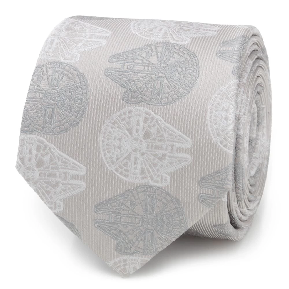 Disney Millennium Falcon Gray Silk Tie For Adults β Star Wars
