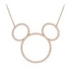 Disney Mickey Mouse Icon Silhouette Necklace By CRISLU – Rose Gold