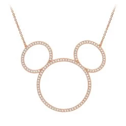 Disney Mickey Mouse Icon Silhouette Necklace By CRISLU – Rose Gold