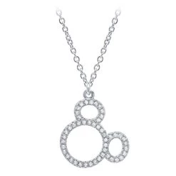 Disney Mickey Mouse Icon Silhouette Pendant Necklace By CRISLU – Platinum