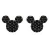Disney Mickey Mouse Black Pave Earrings By CRISLU – Rose Gold