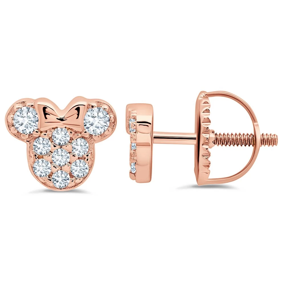 Disney Minnie Mouse Icon Stud Earrings For Kids By CRISLU - Image 3